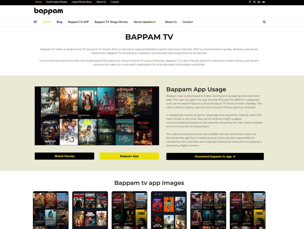 Bappam TV website Image