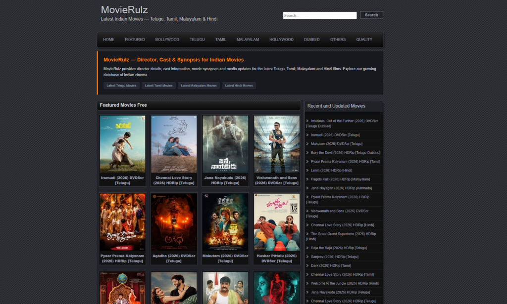 Movierulz Home Page
